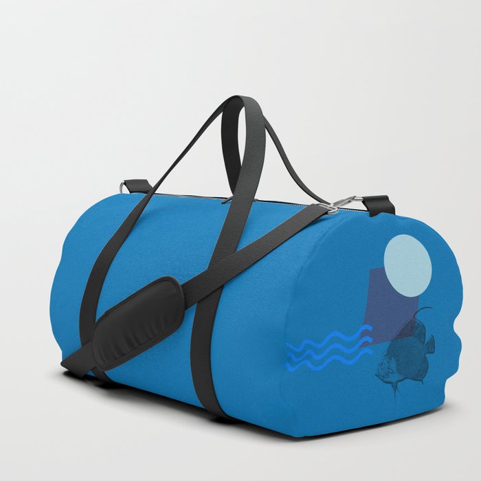 Blue Aquarium modern abstract illustration  Duffle Bag