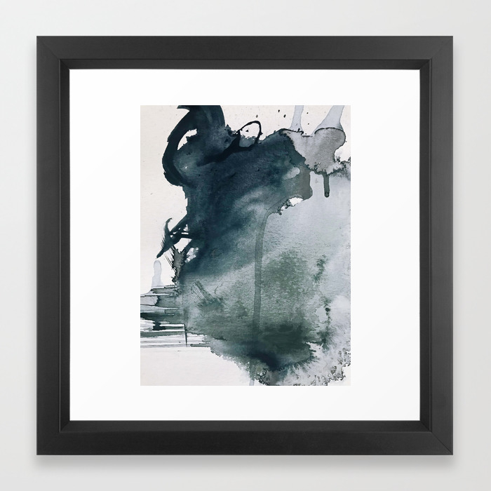 Lakeside A Minimal Abstract Watercolor And Ink Piece In Shades