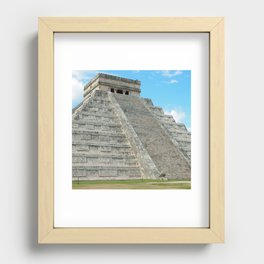 Mexico Photography - Ancient Pyramid Under The Blue Sky Recessed Framed Print