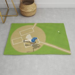 Baseball Player From Above  Area & Throw Rug