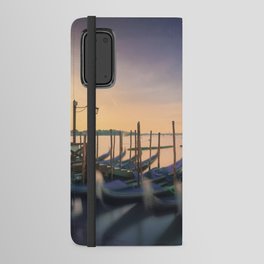 First light of the morning over Gondolas of Venice Android Wallet Case