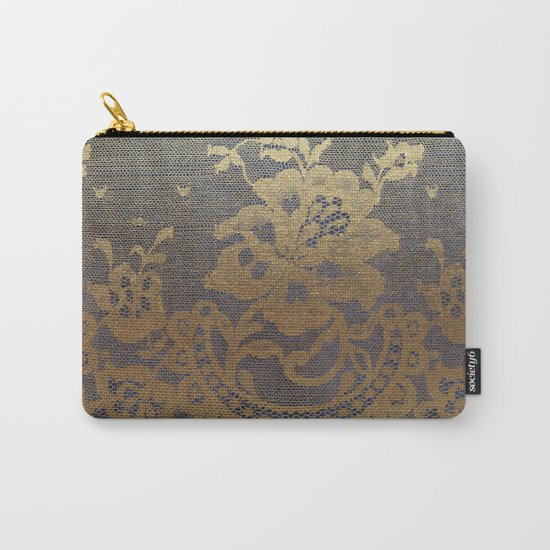 Blue Lace Velvet Carry-All Pouch