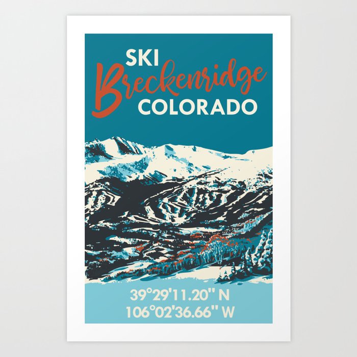 Vintage Breckenridge Ski GPS Art Print