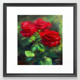 Garden Red Roses Framed Art Print