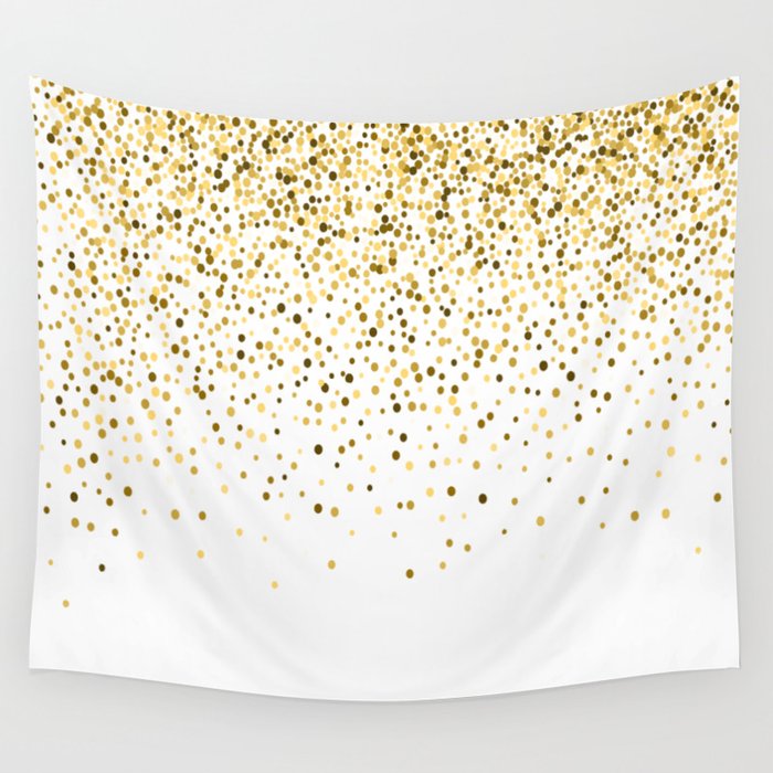 Glam gold glitter confetti design Wandbehang