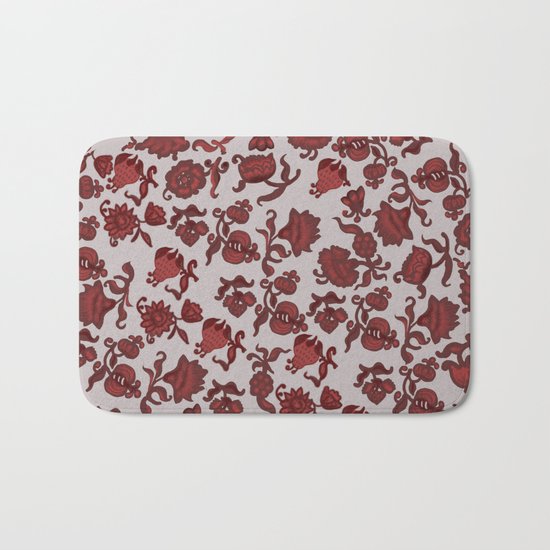 red flowers Bath Mat