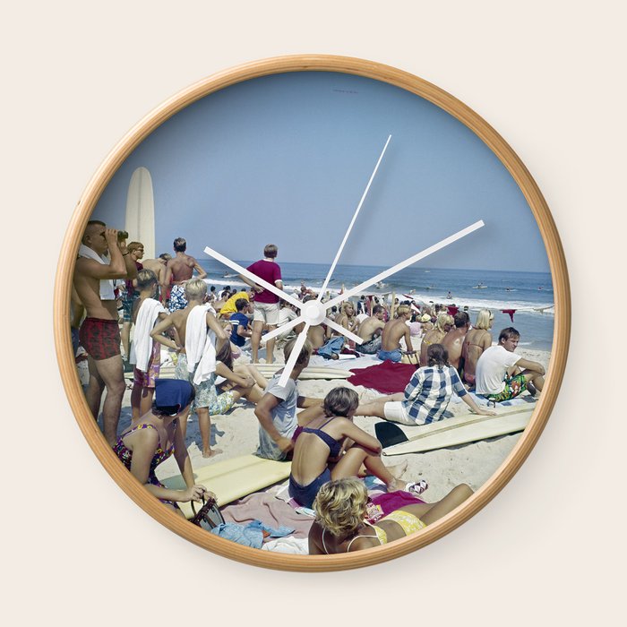 1970 S Surfing Competition In Virginia Beach Va Wall Clock By Retrostockpix Society6 From the perspective of a new local. society6