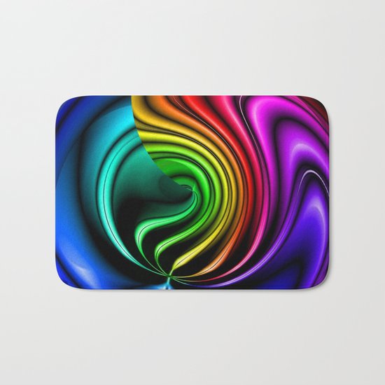 Rainbow Ribbons Bath Mat