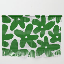 Hippie green flowers Wall Hanging