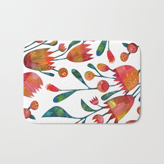 Buds and Flowers Bath Mat