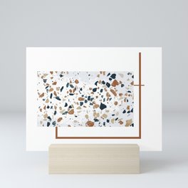 Terrazzo mosaic modernist composition Mini Art Print