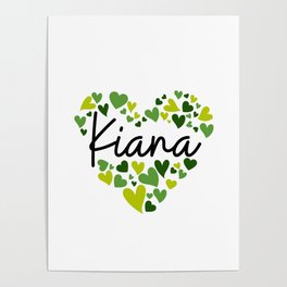 Kiana, green hearts Poster