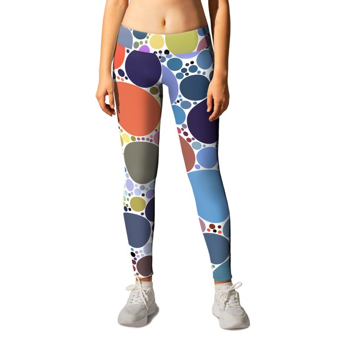 Super Packed Polka Dots Multicolored Pattern Leggings