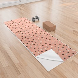 Dots and Stuff in Peach Yoga Towel