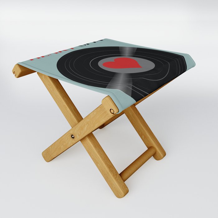 You make my heart spin | Vinyl Record Folding Stool