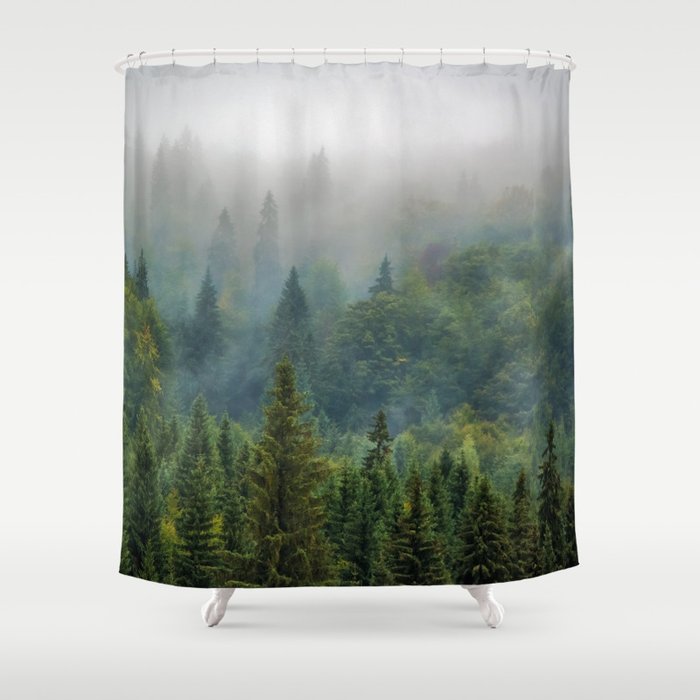Forest and Fog 03 Shower Curtain