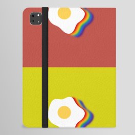 Rainbow fried egg patchwork 2 iPad Folio Case
