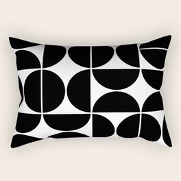 Mid Century Modern Geometric 04 Black Rectangular Pillow