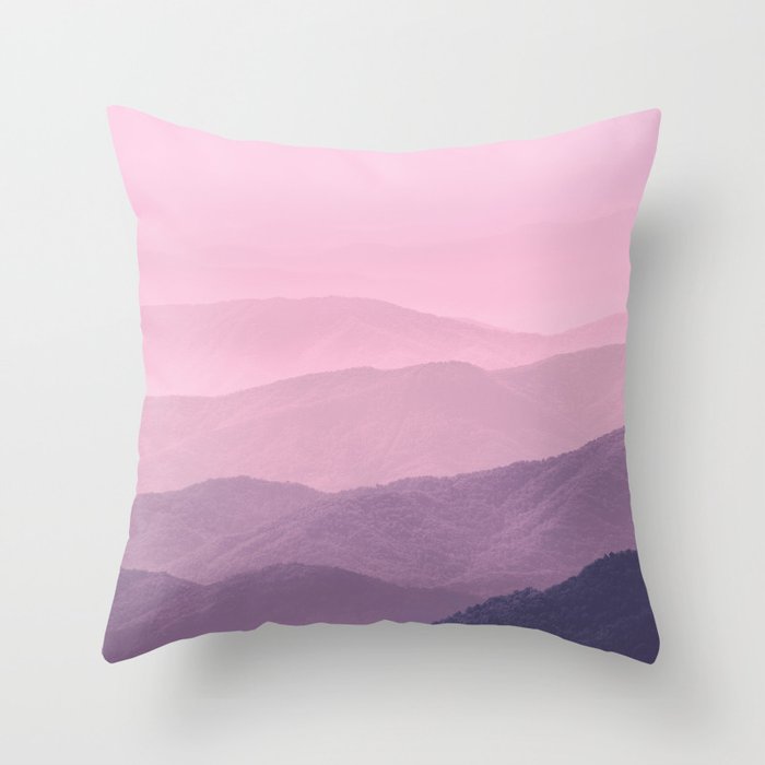 Mountain Sunset - Smoky Mountains National Park Throw Pillow
