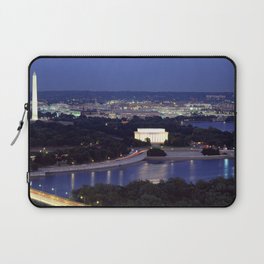 High angle view of Monuments at dusk, Washington DC, USA Laptop Sleeve