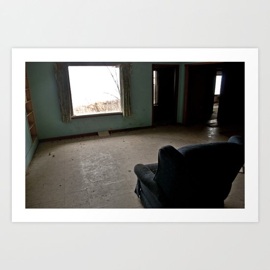 Abandoned Teal Nunnery Chair Art Print