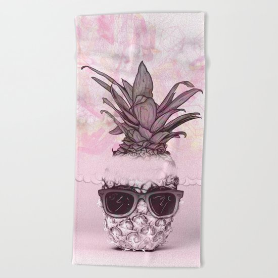 Pineapple 4 Beach Towel