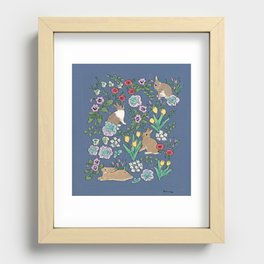 with early spring flowers Recessed Framed Print