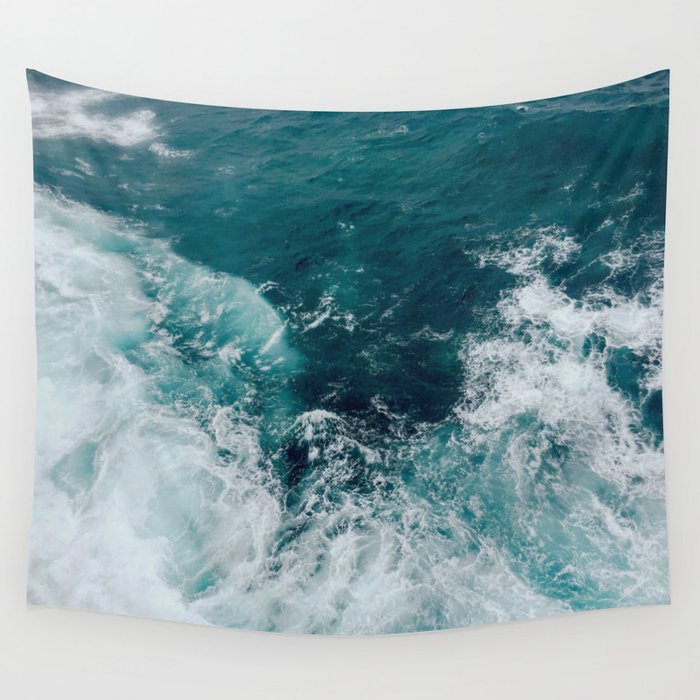 Ocean Waves (Teal) Wall Tapestry