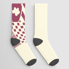 Abstract geometric pattern collection in color block 2 Socks