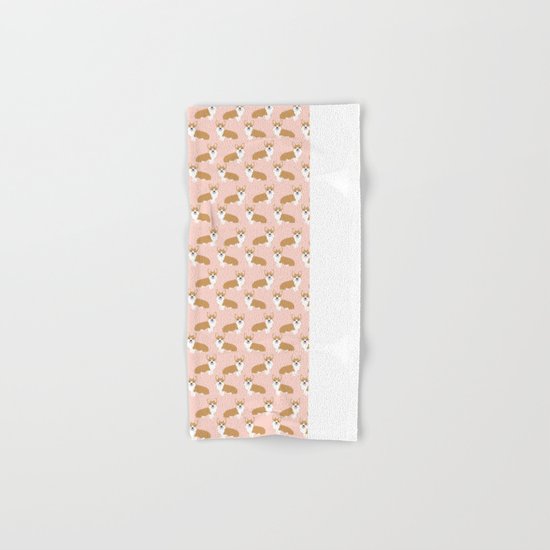 Corgi pastel blush pink cute welsh corgi dog portrait pattern corgi lovers must have dog gifts Hand & Bath Towel