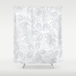 Maui Polynesian Silver Wedding Shower Curtain