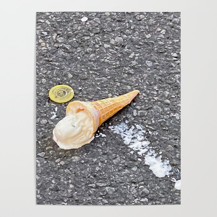 spilt ice cream cone Poster