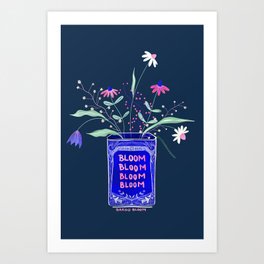 Bloom flowers in a tin can Art Print
