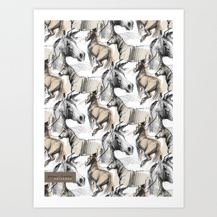 Horses (New Wild pattern) Art Print