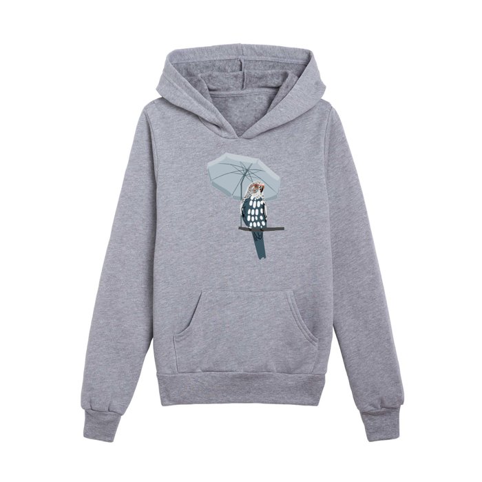 budgie on vacation blue Kids Pullover Hoodie
