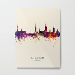 Stockholm Sweden Skyline Metal Print | Tompsett, Stockholm, Michaeltompsett, Drawing, Skyline, Stockholmposter, Stockholmcanvas, 5262, Stockholmcityscape, Cityscape 