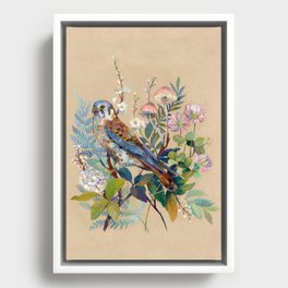 Floral Falcon Garden Framed Canvas