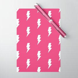 Pink and White Aesthetic Lightning Bolt  Wrapping Paper