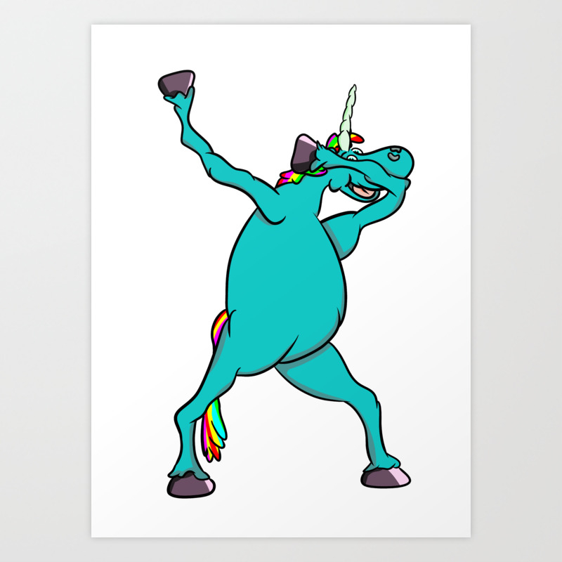 Unicorn Dabbing Art Print By Mailboxdisco Society6