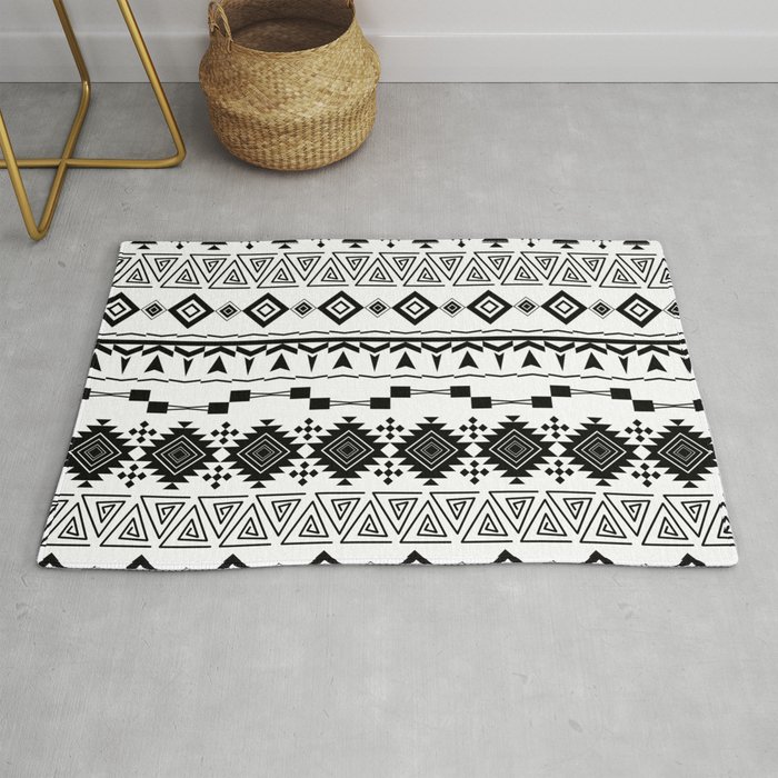 Aztec Black White Pattern Rug By Marinaklykva Society6