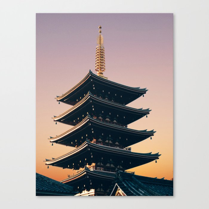 Five-Storied Pagoda at Sensoji Fine Art Print Canvas Print