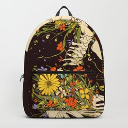 I Thought of the Life that Could Have Been Backpack | Existence, Graphite, Surrealism, Universe, Death, Flowers, Moon, Night, Curated, Digital 