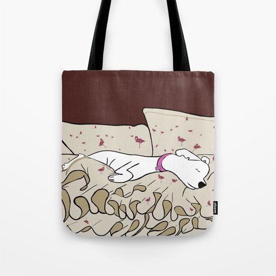 Dog In A Pile of Blankets Tote Bag
