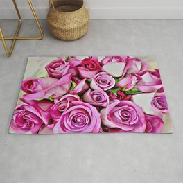 Pretty In Pink Roses Rug