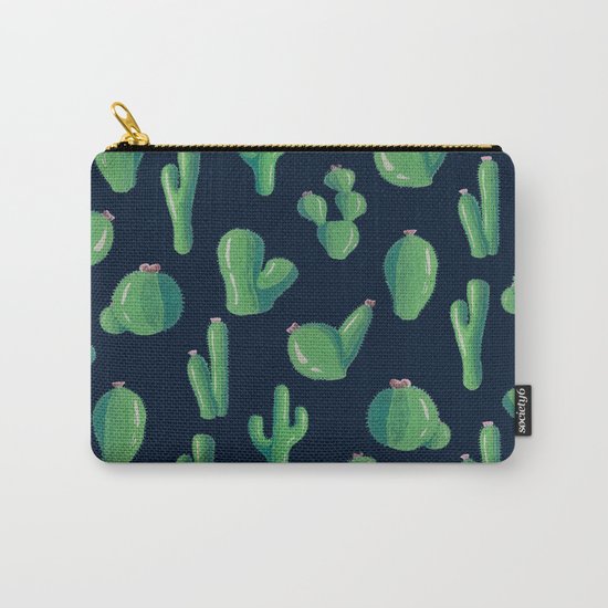 Green Cactus at Night Carry-All Pouch