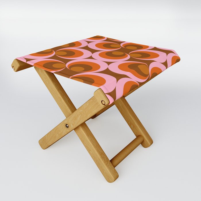 70s Retro Pattern Folding Stool