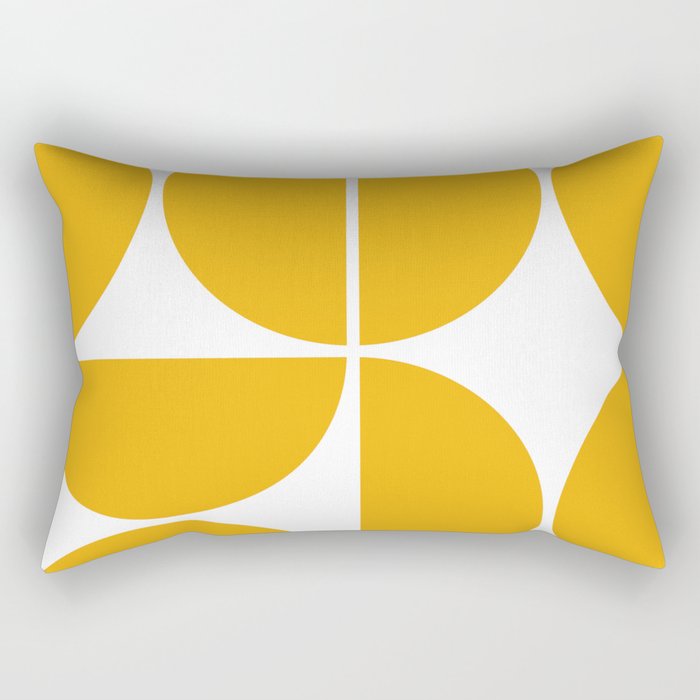 Mid Century Modern Yellow Square Rectangular Pillow