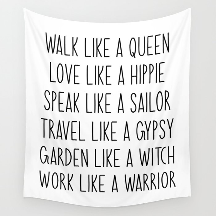Inspirational Bohemian Quote Wall Tapestry by kathleenjanedesigns
