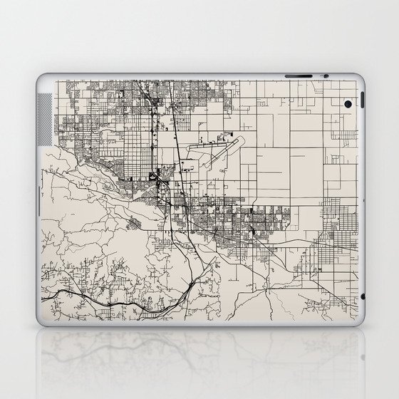 Palmdale, USA - Black and White City Map Laptop & iPad Skin