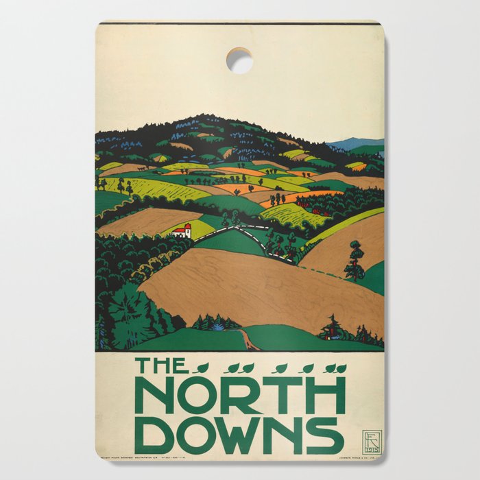 The North Downs Travel Poster 1915 Edward McKnight Kauffer Cutting Board